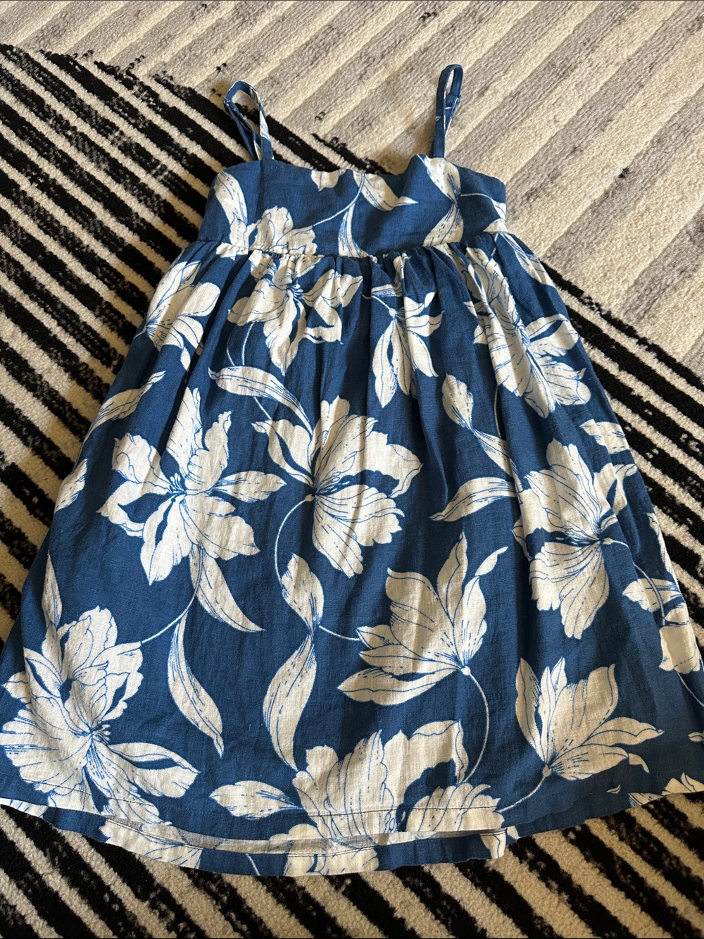 Gap kids Blue Floral Cotton-Blend Sundress Sz S